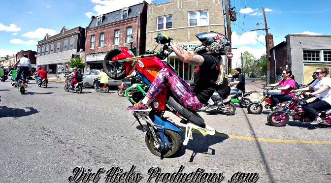 GROM STREET STUNTS @ RANDO’S RIDE 2016 – ST. LOUIS CIRCLE THE CITY – MSX125 STUNTING